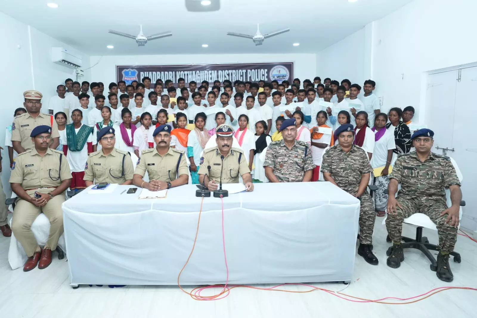 IGP Multi Zone–I, S Chandrasekhar Reddy, addressing a press conference on Saturday to brief about the surrender of 86 members of banned CPI (Maoist) surrendered in Bhadradri Kothagudem.