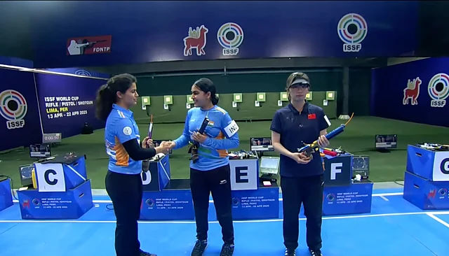 Jhajjar girls bring double podium in Lima as Suruchi wins back-to-back world cup gold, Manu bags silver.